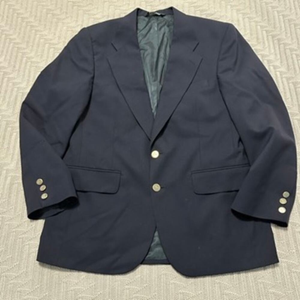 Vintage Burberry navy two button blazer size 40R